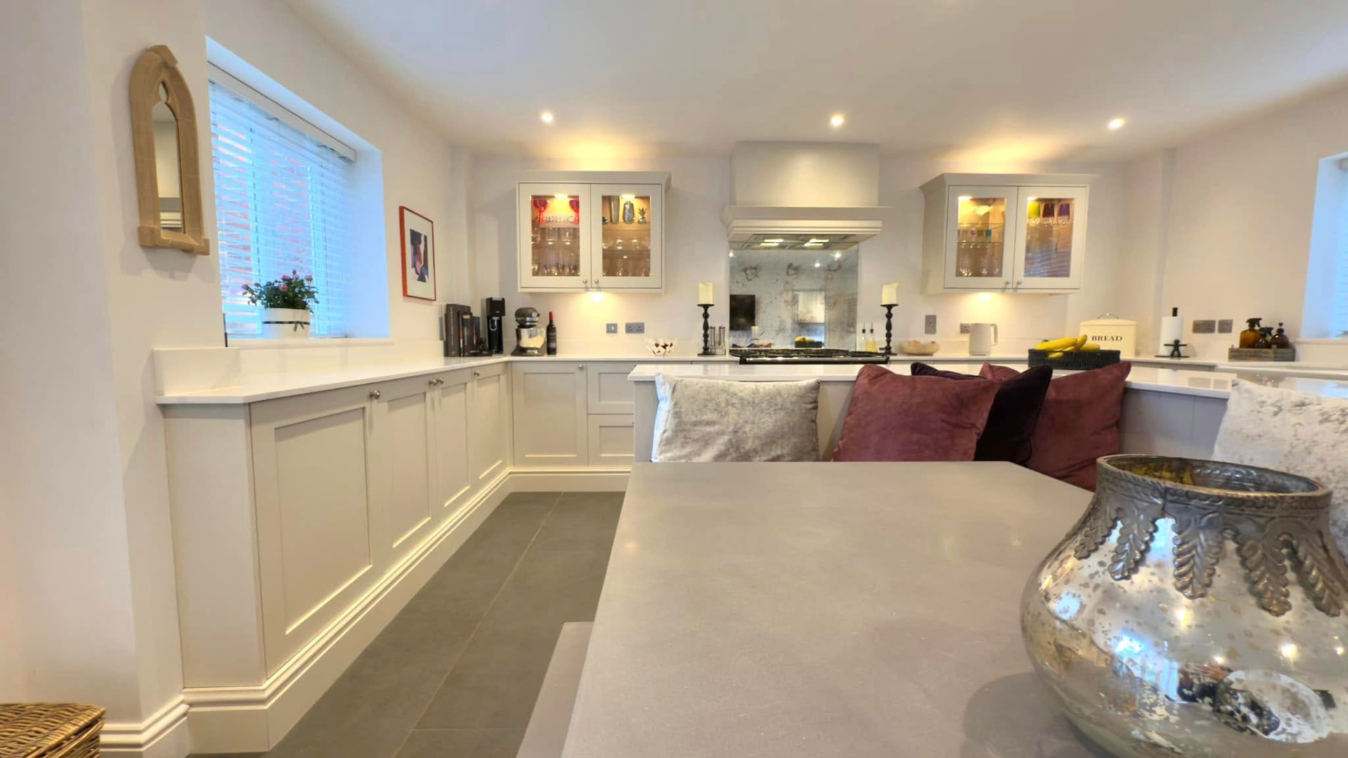 Binfield kitchen with freshly finished cabinetry and walls